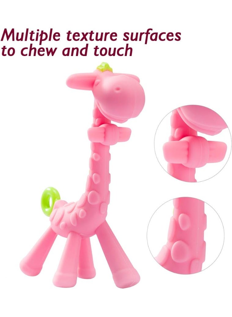 Mini treasures BPA Free Pack of 2 Baby Teething Toys Set Silicone Giraffe Shape Baby Teethers BPA Free Soothe Babies Gums for Babies Infants Toddlers Boys & Girls - Image 3